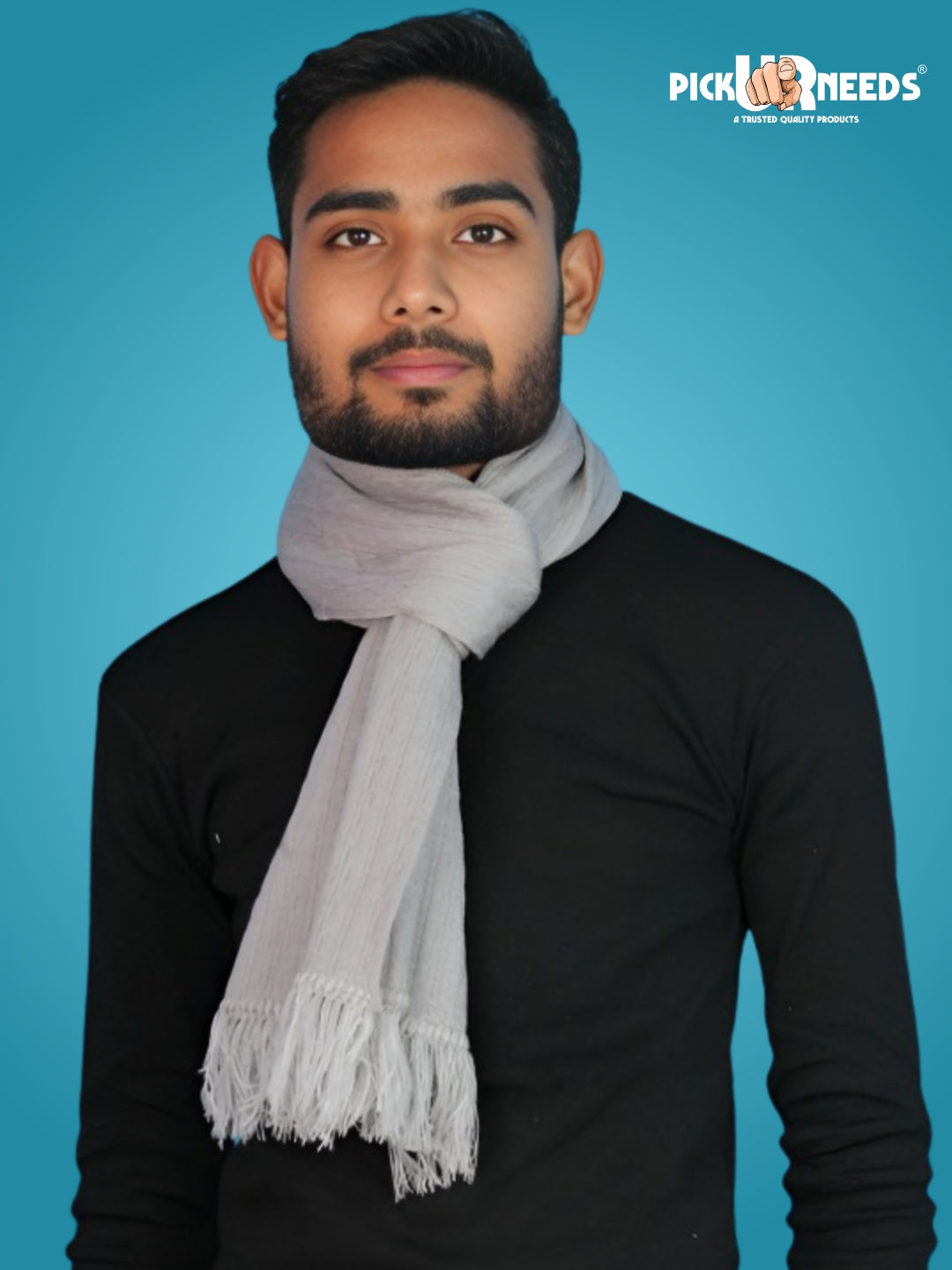 Pick Ur Needs Men’s Winter Woolen Muffler Soft & Warm Knitted Scarf with Fringes Premium Warm Mufflers