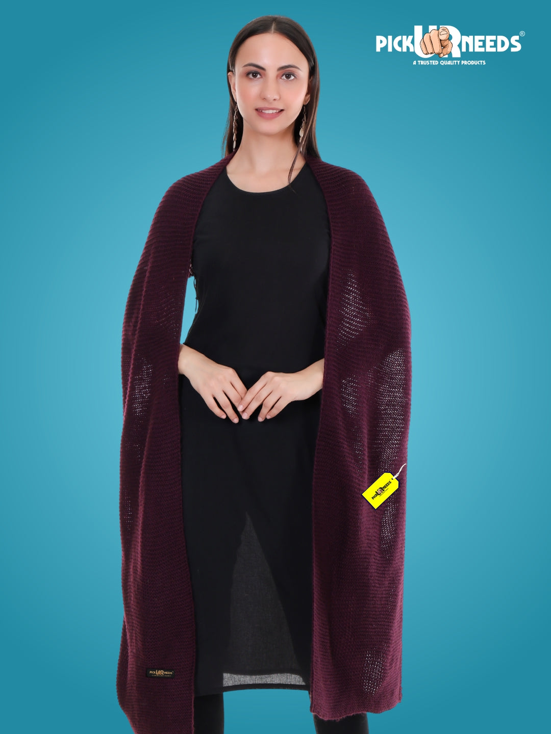 Pick Ur Needs Soft & Elegant Women’s Winter Scarf Wool Blend Knitted Muffler For Cold Weather Wrap