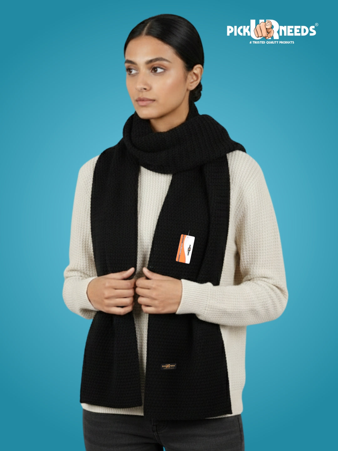 Pick Ur Needs Women's Knit Shawl Wrap with Border Soft, Warm & Lightweight Winter Stole Elegant Tan Bordered Scarf for Girls