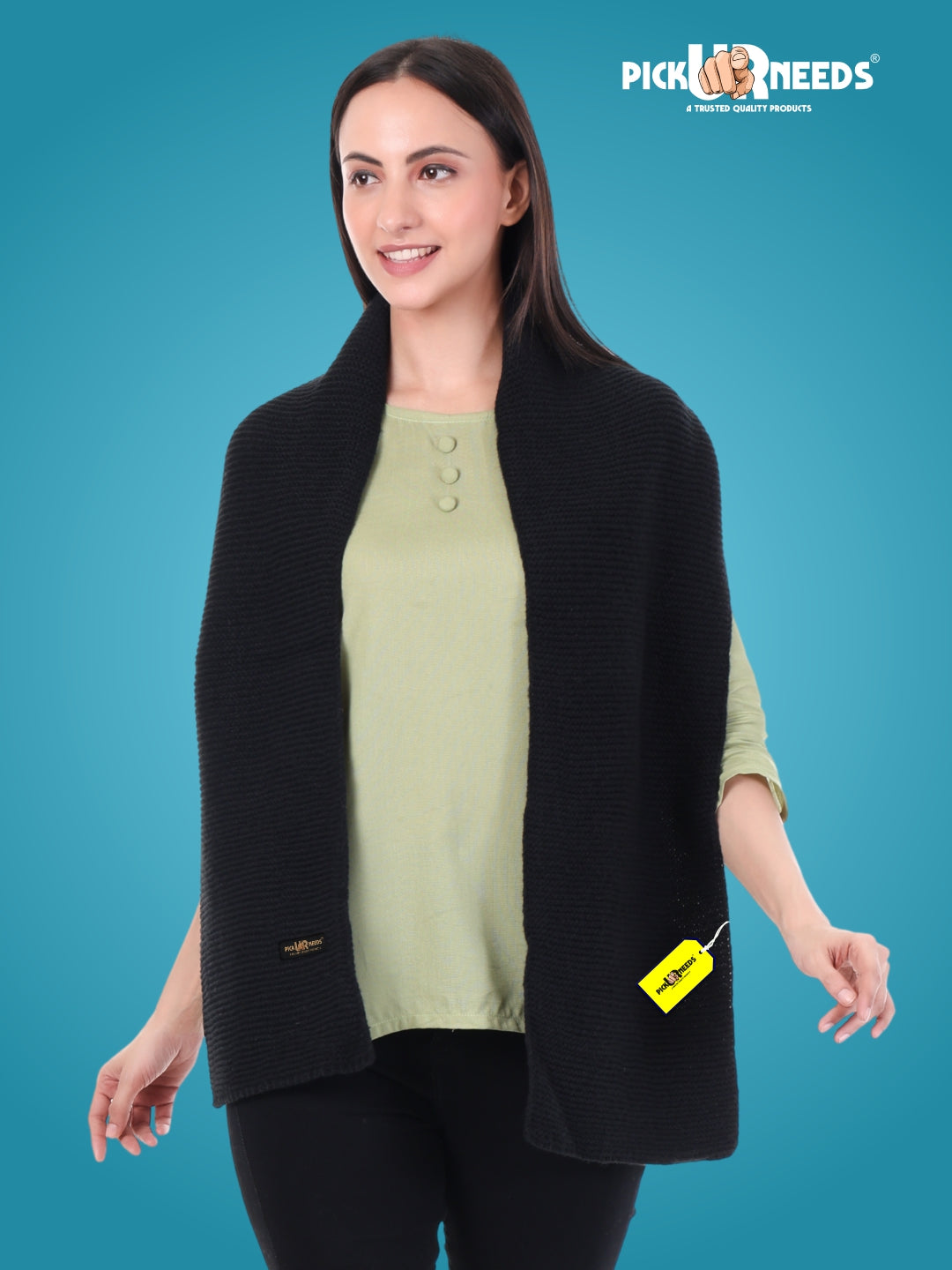 Pick Ur Needs Premium Knitted Winter Shawl/Stole for Women | Soft & Warm Woolen Wrap | Multipurpose Muffler,Shrug & Scarf