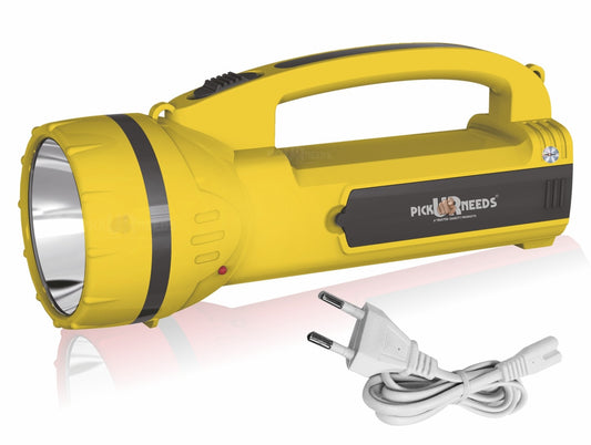 Pick Ur Needs 50W Long Range Rechargeable Search Laser with 1500mAh Battery, 18 SMD Bright 8 hrs Torch Emergency Light  (Yellow)