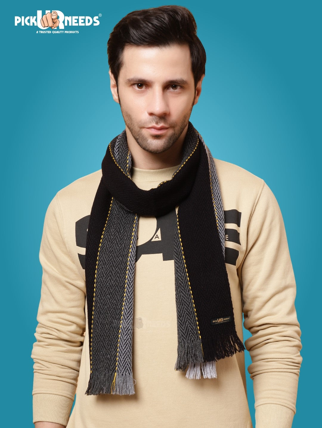 Pick Ur Needs Stylish Men’s Muffler – Warm, Soft & Trendy Winter Accessory