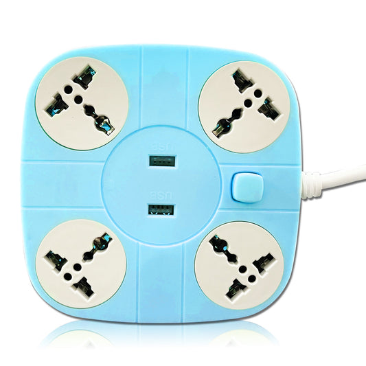 Pick Ur NeedsExtension Cord with 2 USB Charging Ports and 4 Socket - 10 AMP Heavy Duty for Multiple Devices Smartphone Tablet La