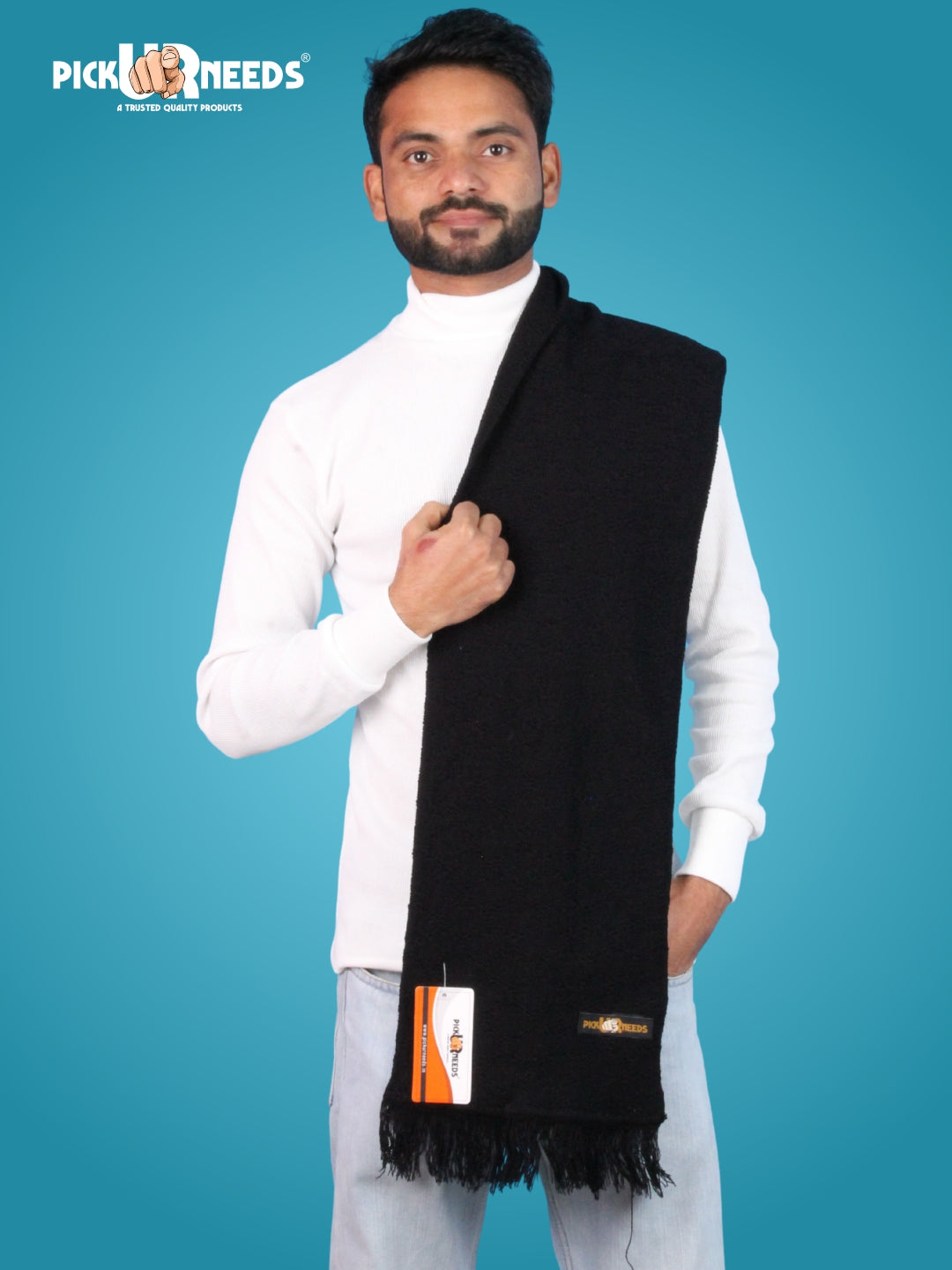 Pick Ur Needs Premium Soft Winter Muffler for Men Lightweight Warm Woolen Scarf Stylish Neck Muffler for Outdoor & Casual Use