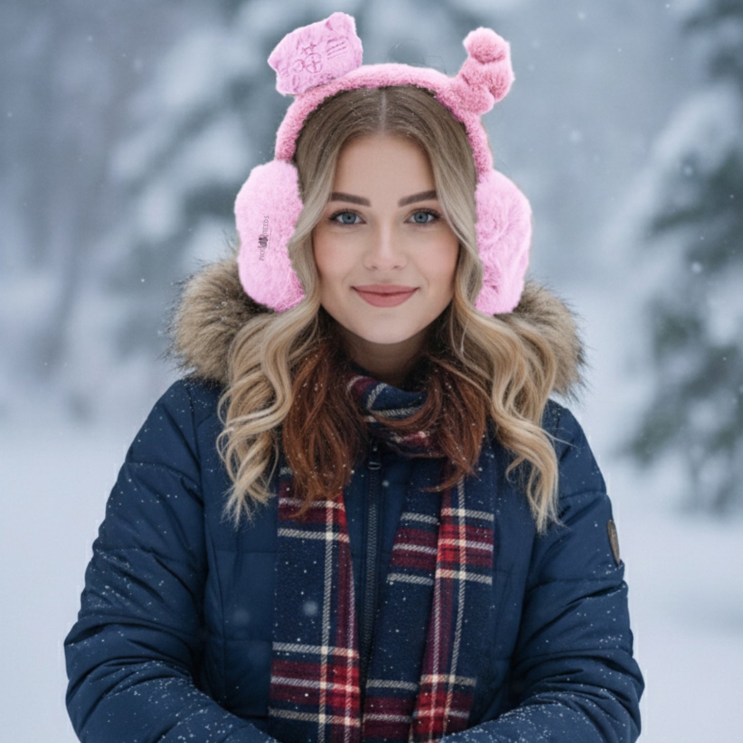 Pick Ur Needs Cute Cat Ear Muffs for Women & Kids – Foldable Ultra-Soft Winter Earmuffs, Lightweight Plush Ear Warmers