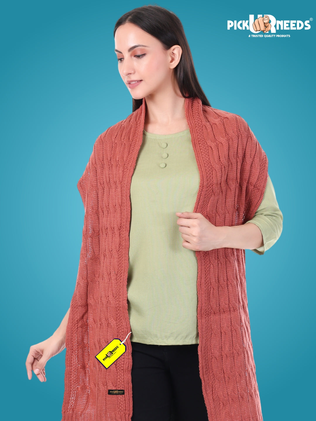 Pick Ur Needs Women’s Woolen Muffler Soft & Warm Knitted Scarf Winter Neck Wrap Premium Acrylic Wool Stylish Hand-Washable