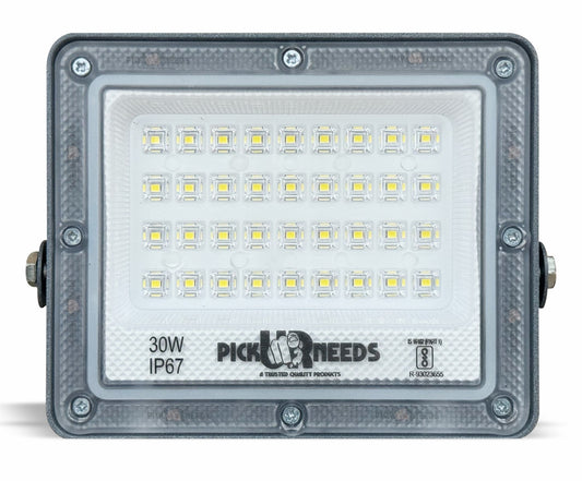 Pick Ur Needs 30W Lens Flood Lamp Outdoor Light With Extension Bracket IP67 Waterproof Light 0 hrs Flood Lamp Emergency Light  (White)