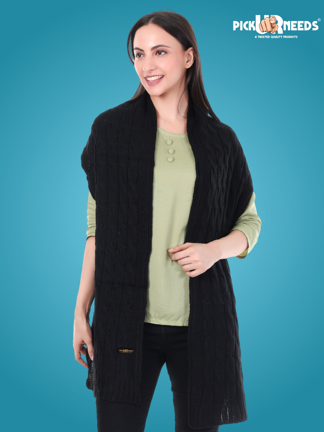 Pick Ur Needs Women’s Woolen Muffler Soft & Warm Knitted Scarf Winter Neck Wrap Premium Acrylic Wool Stylish Hand-Washable