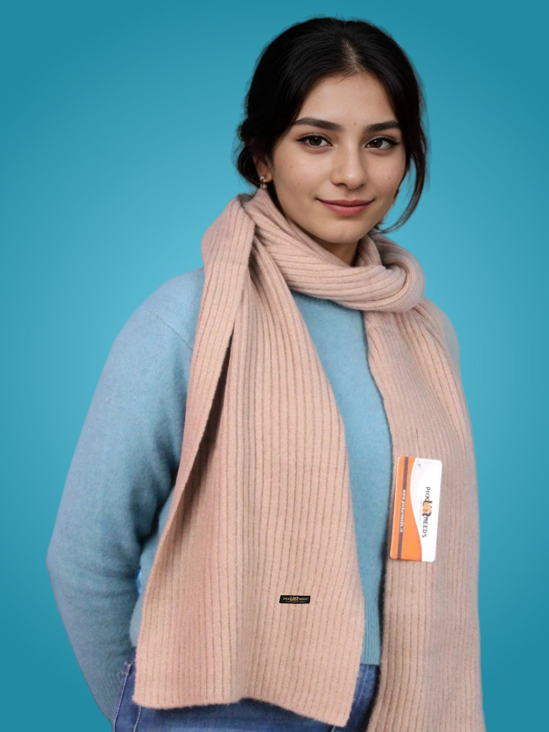 Pick Ur Needs Ultra Soft Ribbed Knit Muffler for Women Warm Winter Woolen Scarf Cozy Lightweight Neck Warmer for Casual & Outdoor Use