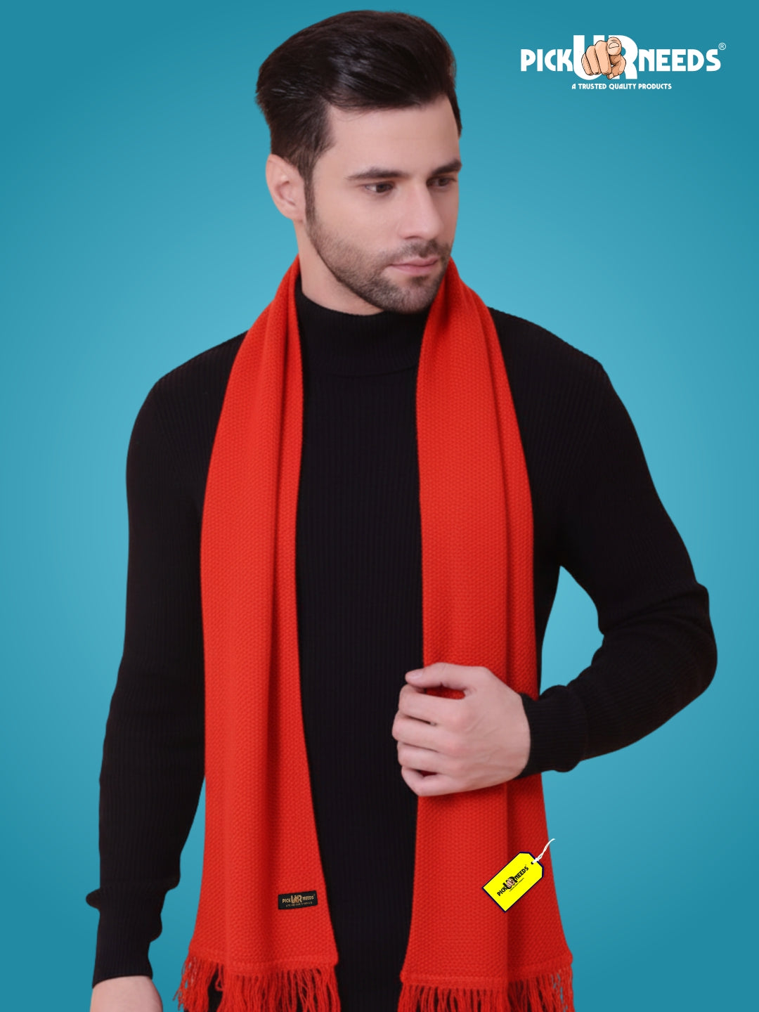Pick Ur Needs Premium Soft, Warm & Breathable Wool Blend Winter Scarf for Men Fashionable Elegant Muffler