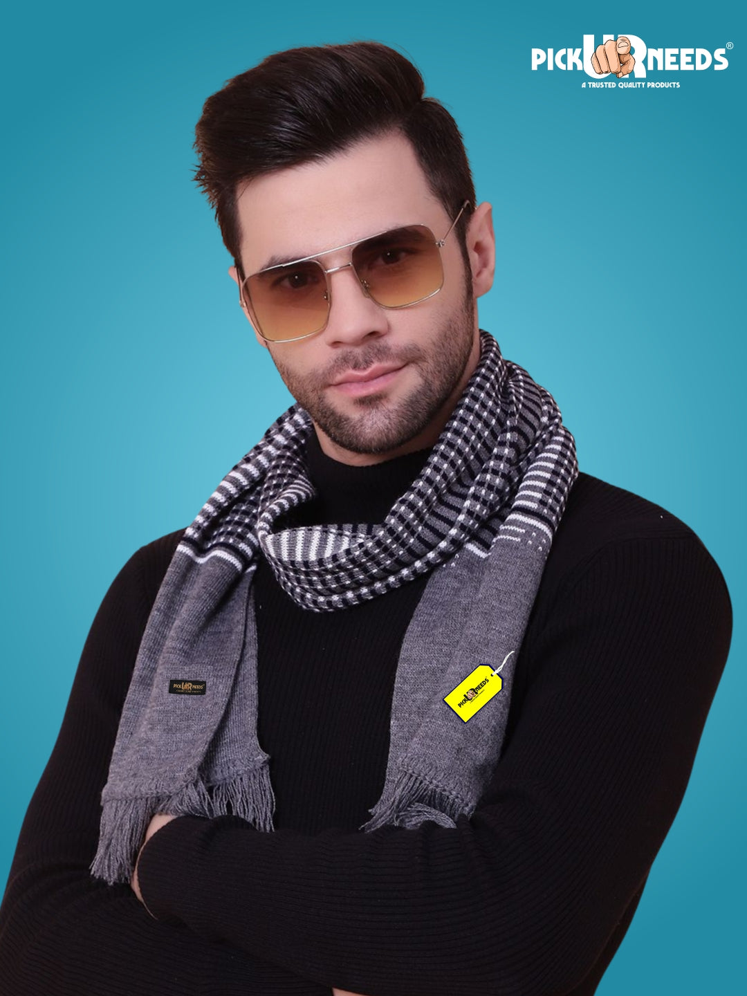 Pick Ur Needs Premium Winter Muffler for Men Soft Woolen Knitted Scarf for Warmth & Style