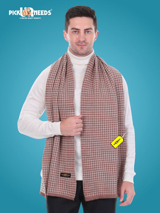 Pick Ur Needs Premium Checkered Winter Scarf, Muffler for Men – Soft, Warm, Breathable & Stylish