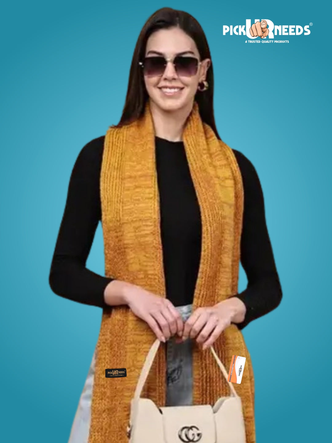 Pick Ur Needs Women’s Knitted Winter Scarf – Soft, Warm & Stylish Casual Long Muffler Stole for Girls