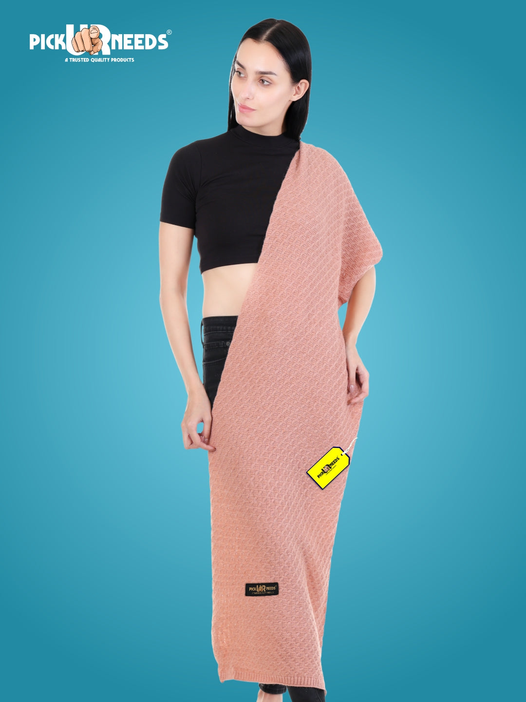 Pick Ur Needs Women’s Soft Wool Winter Muffler – Premium Warm Knitted Scarf for Travel & Casual Outfits | Cozy & Stylish