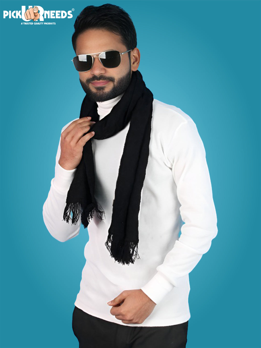 Pick Ur Needs Men’s Signature Winter Muffler Ultra-Soft Textured Scarf for Cold Weather Elegant Daily & Office Wear Muffler for Men