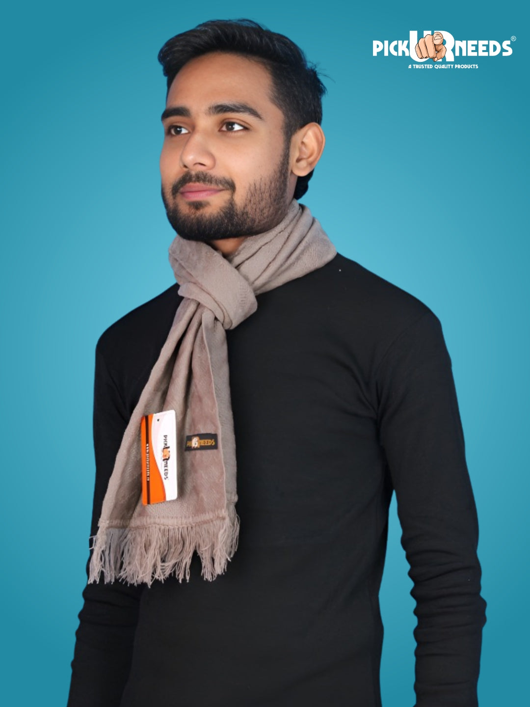 Pick Ur Needs Men’s Signature Winter Muffler Ultra-Soft Textured Scarf for Cold Weather Elegant Daily & Office Wear Muffler for Men