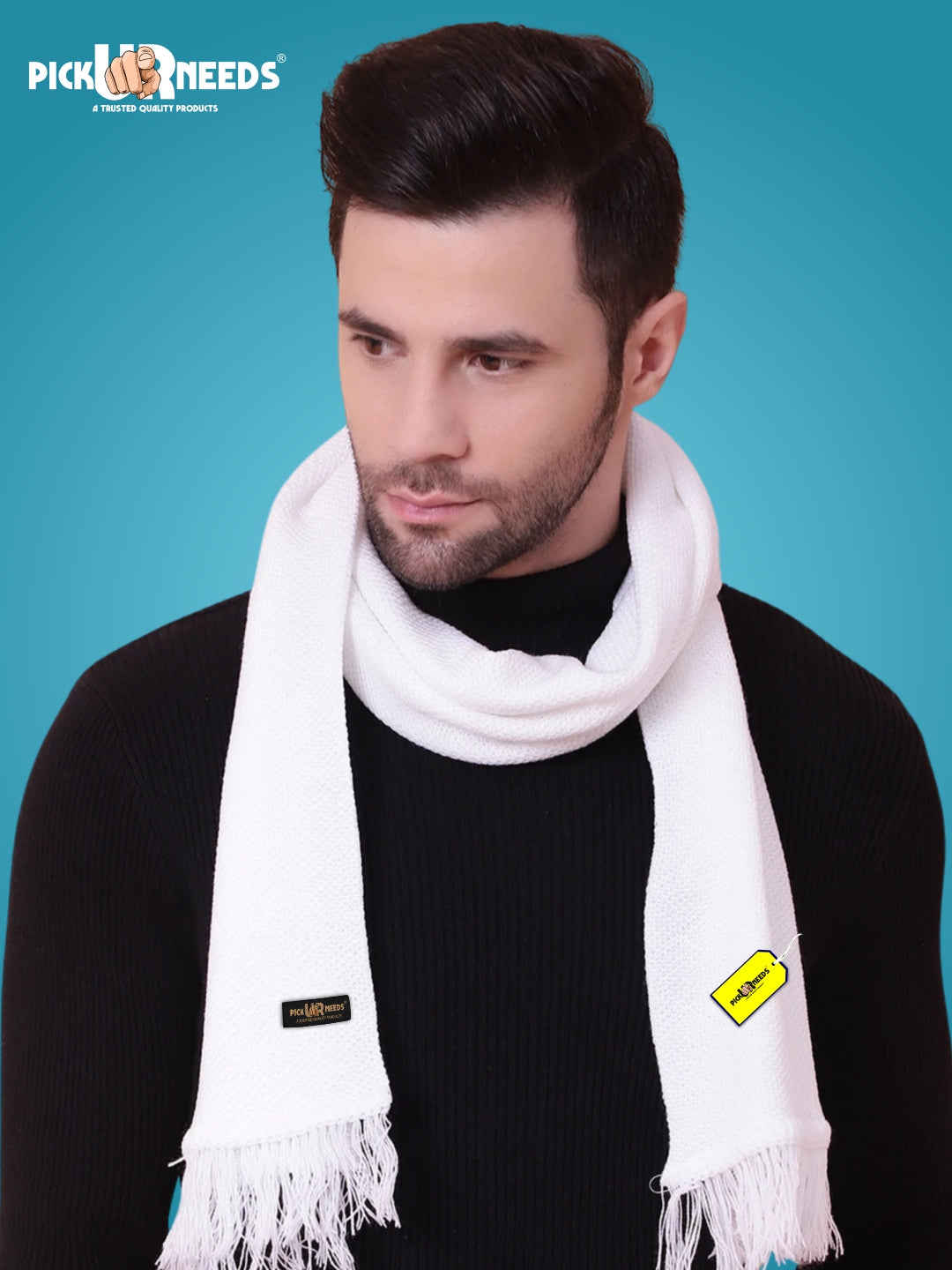 Pick Ur Needs Premium Soft, Warm & Breathable Wool Blend Winter Scarf for Men Fashionable Elegant Muffler