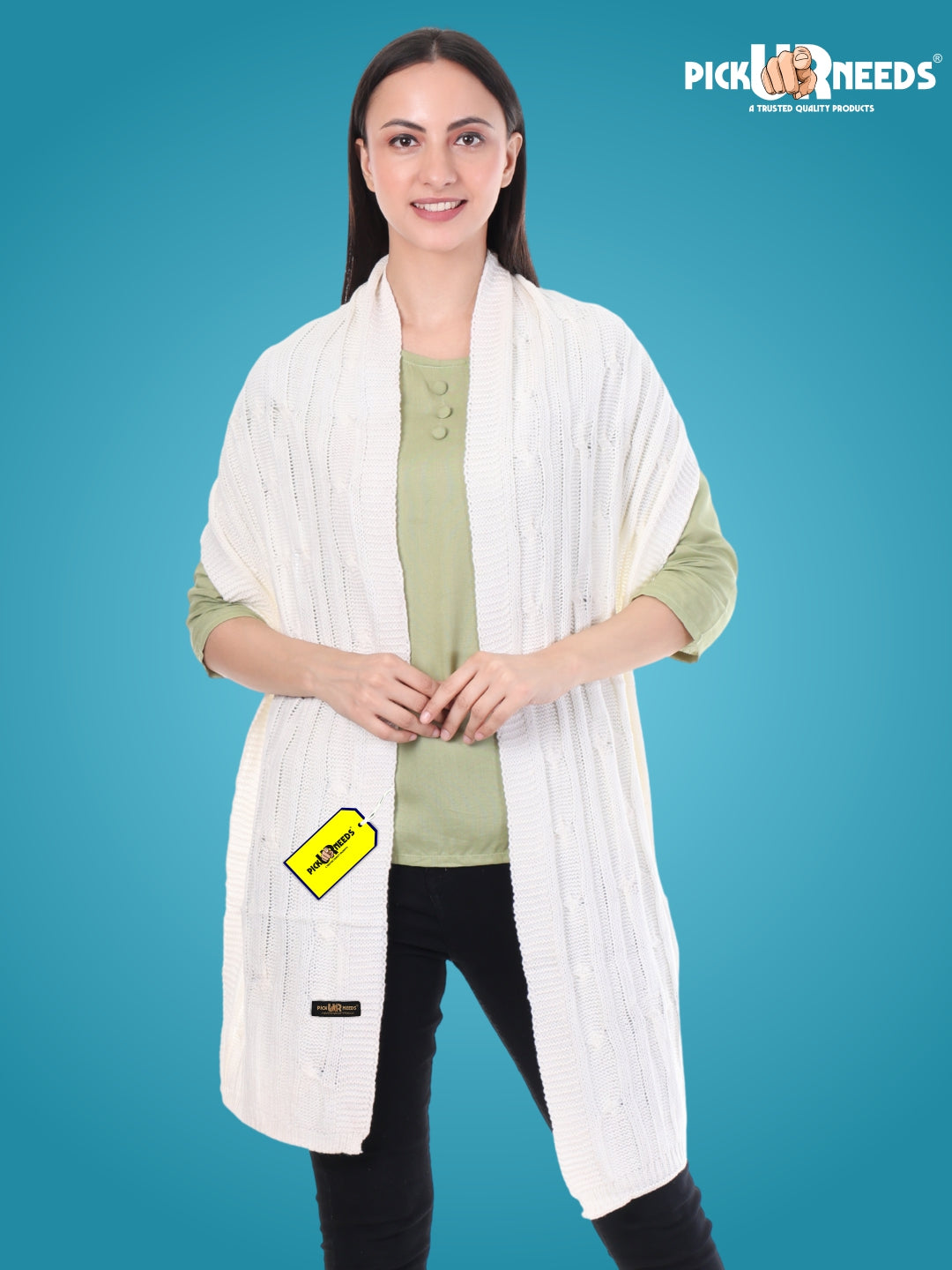 Pick Ur Needs Women’s Woolen Muffler Soft & Warm Knitted Scarf Winter Neck Wrap Premium Acrylic Wool Stylish Hand-Washable