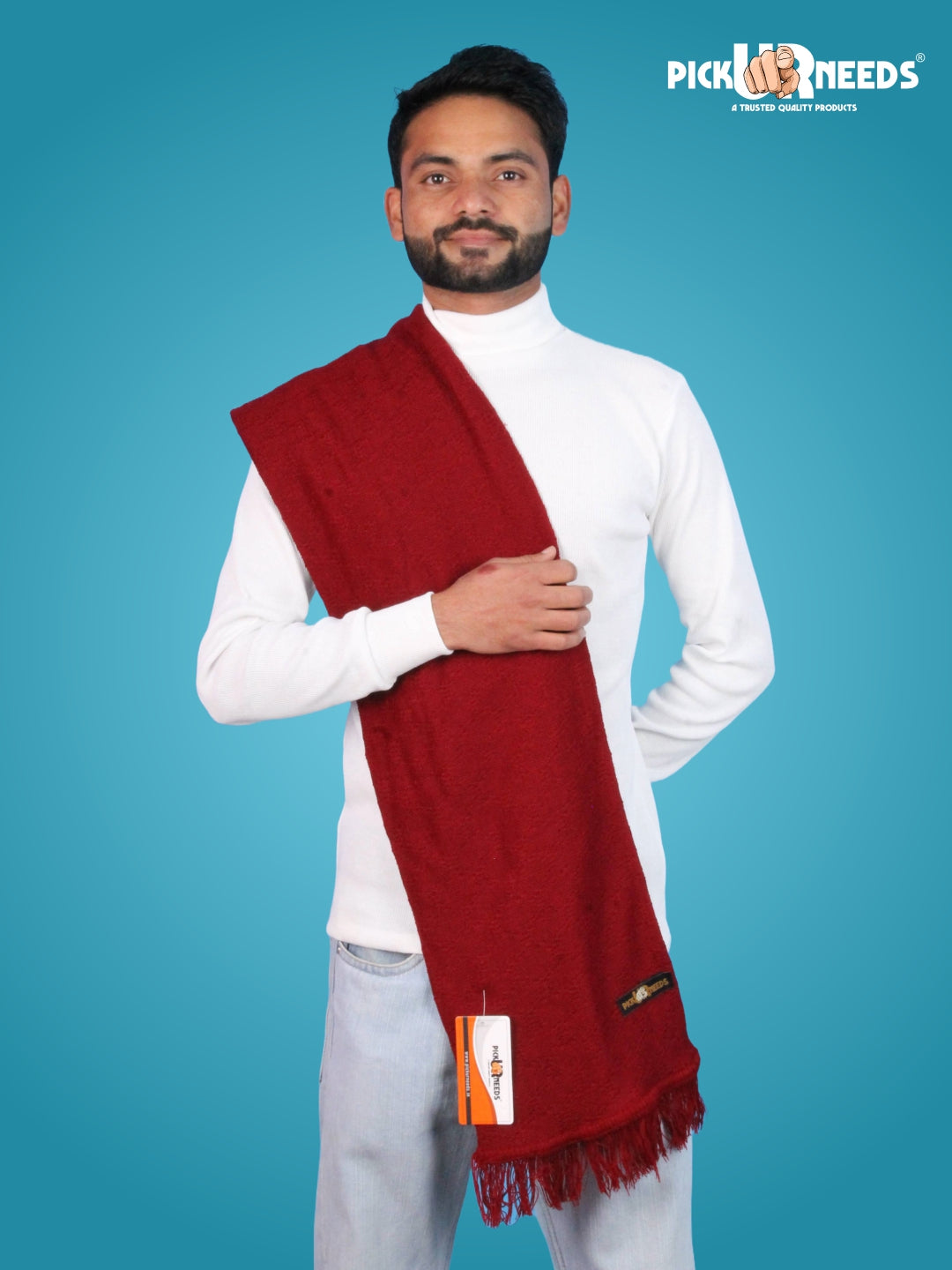 Pick Ur Needs Premium Soft Winter Muffler for Men Lightweight Warm Woolen Scarf Stylish Neck Muffler for Outdoor & Casual Use