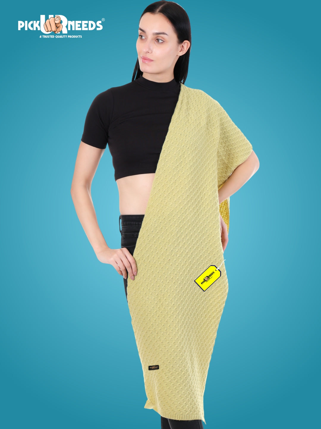 Pick Ur Needs Women’s Soft Wool Winter Muffler – Premium Warm Knitted Scarf for Travel & Casual Outfits | Cozy & Stylish