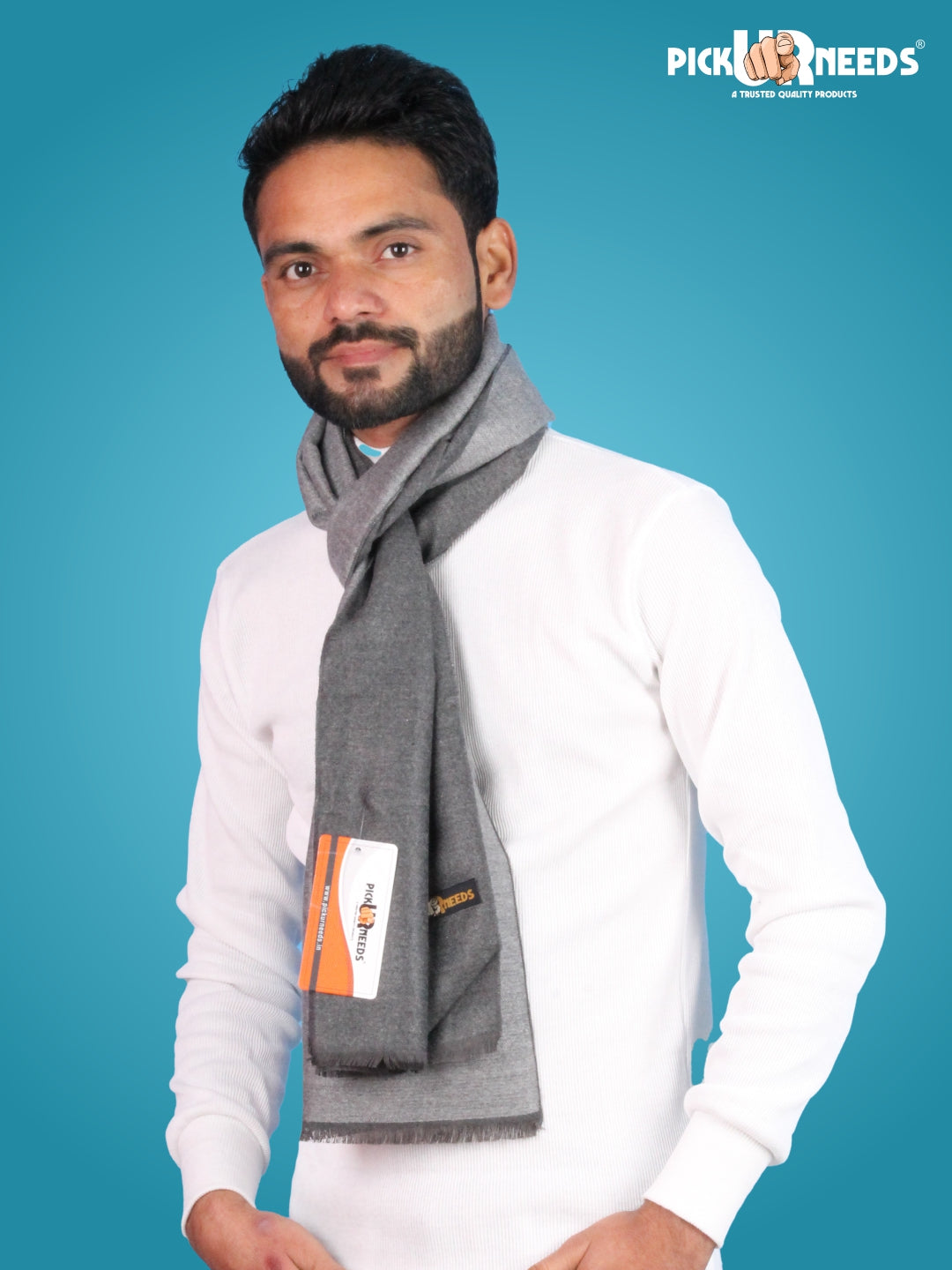 Pick Ur Needs Reversible Winter Muffler for Men Dual-Color Soft Woolen Scarf Warm, Stylish & Lightweight Muffler for Casual, Office & Outdoor Wear