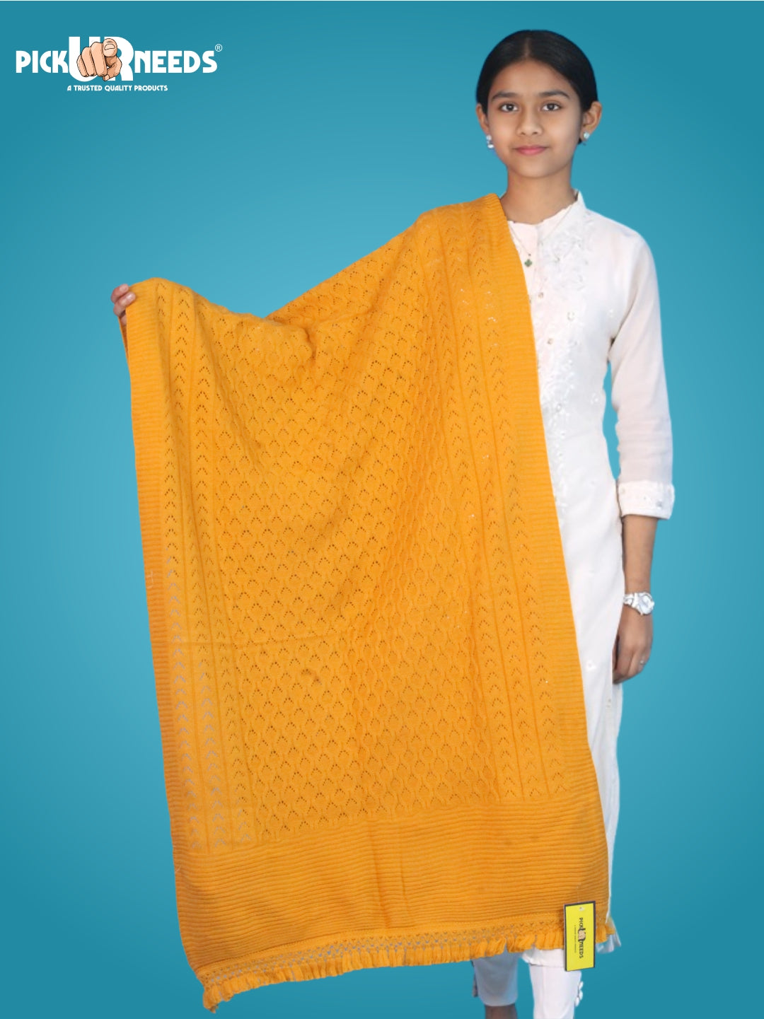 Pick Ur Needs Wool Self Design Women Shawl
