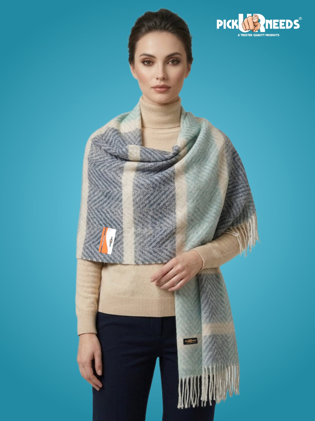 Pick Ur Needs Women's Designer Shawl Cozy Winter Wrap Soft Lightweight Shawl for Office & Travel