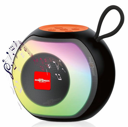 Pick Ur Needs Compact Rechargeable Boom Bass Wireless Speakers - RGB LED Light, 4Hrs, 1200mAh 5 W Bluetooth Speaker  (Black, 5.0 Channel)