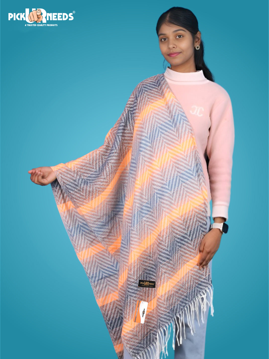 Pick Ur Needs Women's Designer Shawl Cozy Winter Wrap Soft Lightweight Shawl for Office & Travel