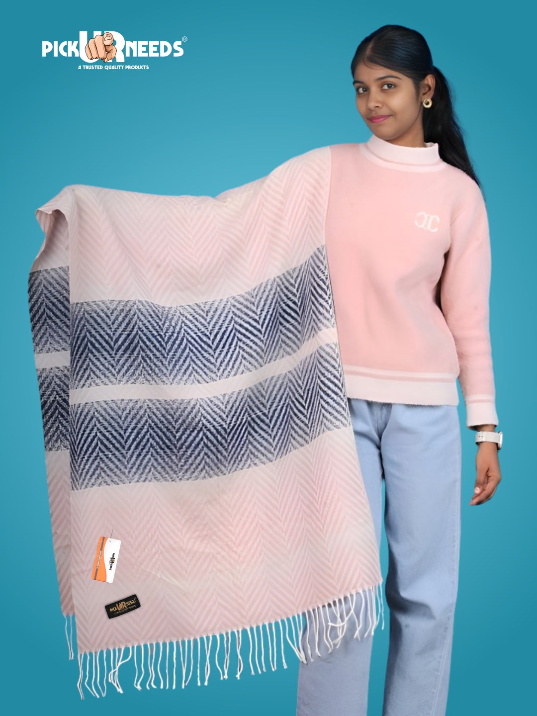 Pick Ur Needs Women's Designer Shawl Cozy Winter Wrap Soft Lightweight Shawl for Office & Travel