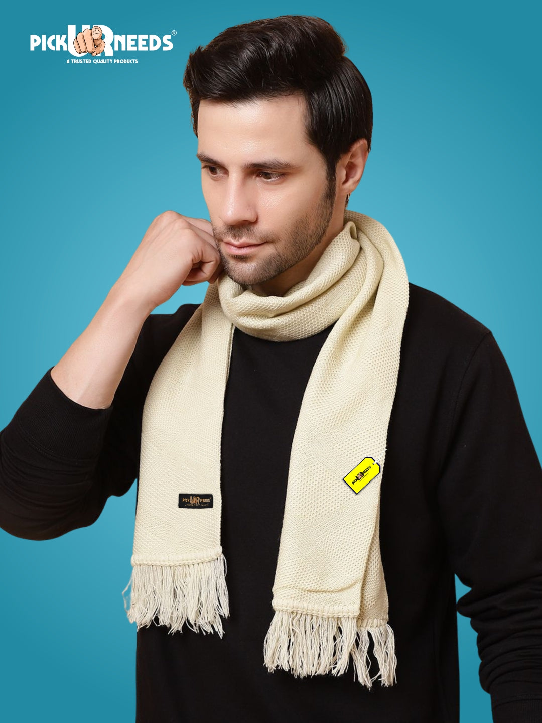 Pick Ur Needs Premium Soft, Warm & Breathable Wool Blend Winter Scarf for Men Fashionable Elegant Muffler