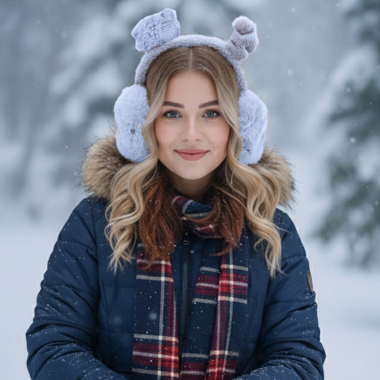 Pick Ur Needs Cute Cat Ear Muffs for Women & Kids – Foldable Ultra-Soft Winter Earmuffs, Lightweight Plush Ear Warmers
