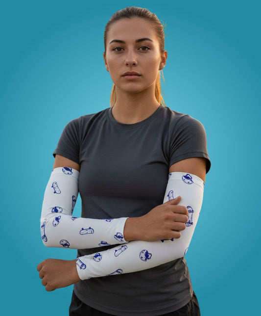 Pick Ur Needs Colorful Sun Protection Arm Sleeves With Thumb Holes for Women & Girls UV Cooling Sleeves for Running, Hiking, Sports, Outdoor Use