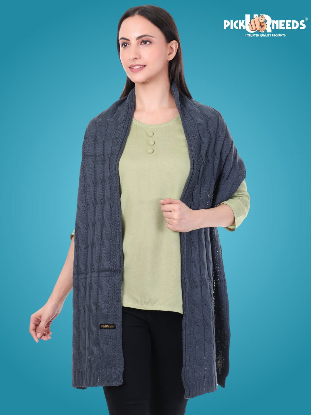 Pick Ur Needs Women’s Woolen Muffler Soft & Warm Knitted Scarf Winter Neck Wrap Premium Acrylic Wool Stylish Hand-Washable