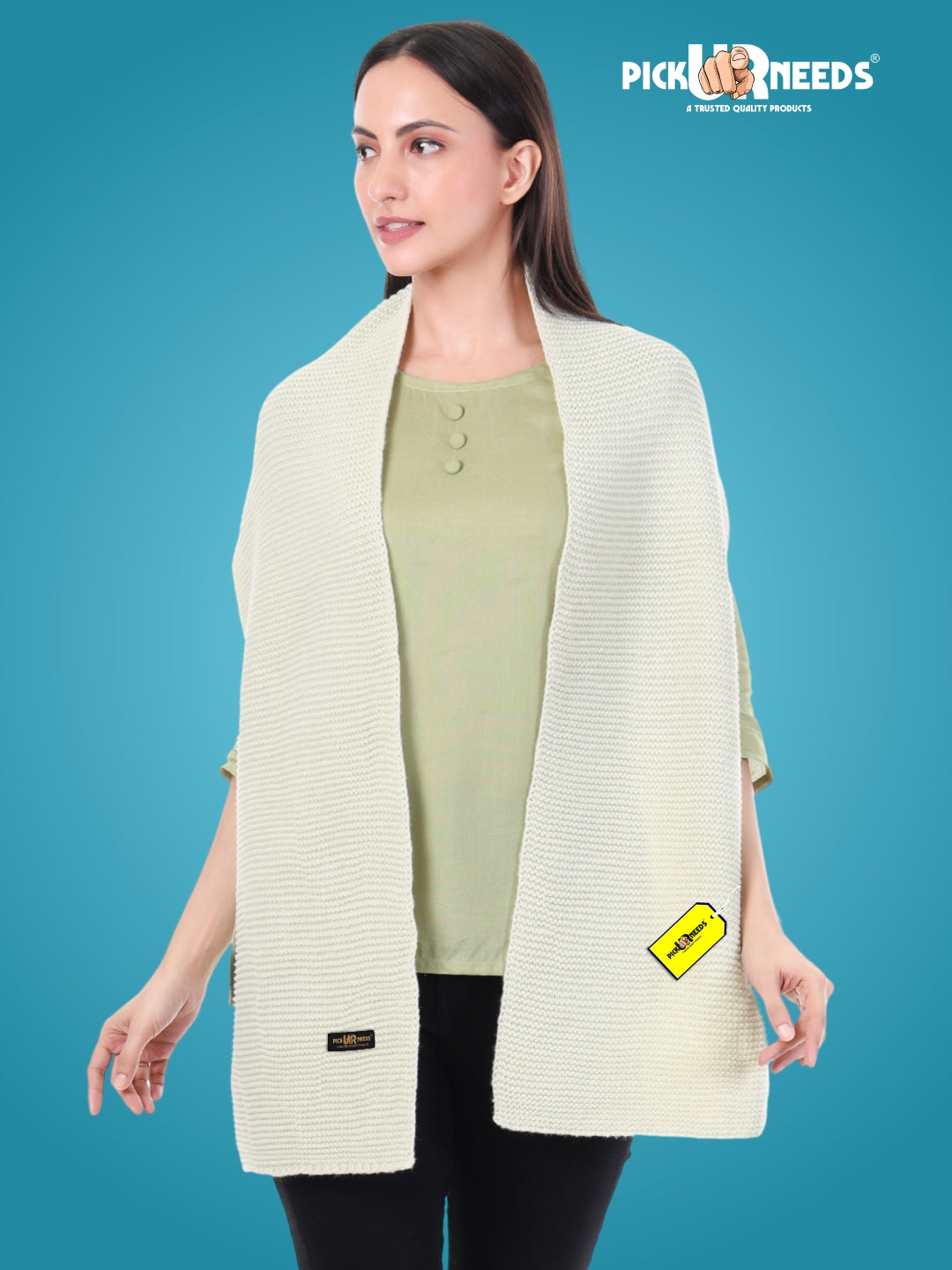 Pick Ur Needs Premium Knitted Winter Shawl/Stole for Women | Soft & Warm Woolen Wrap | Multipurpose Muffler,Shrug & Scarf