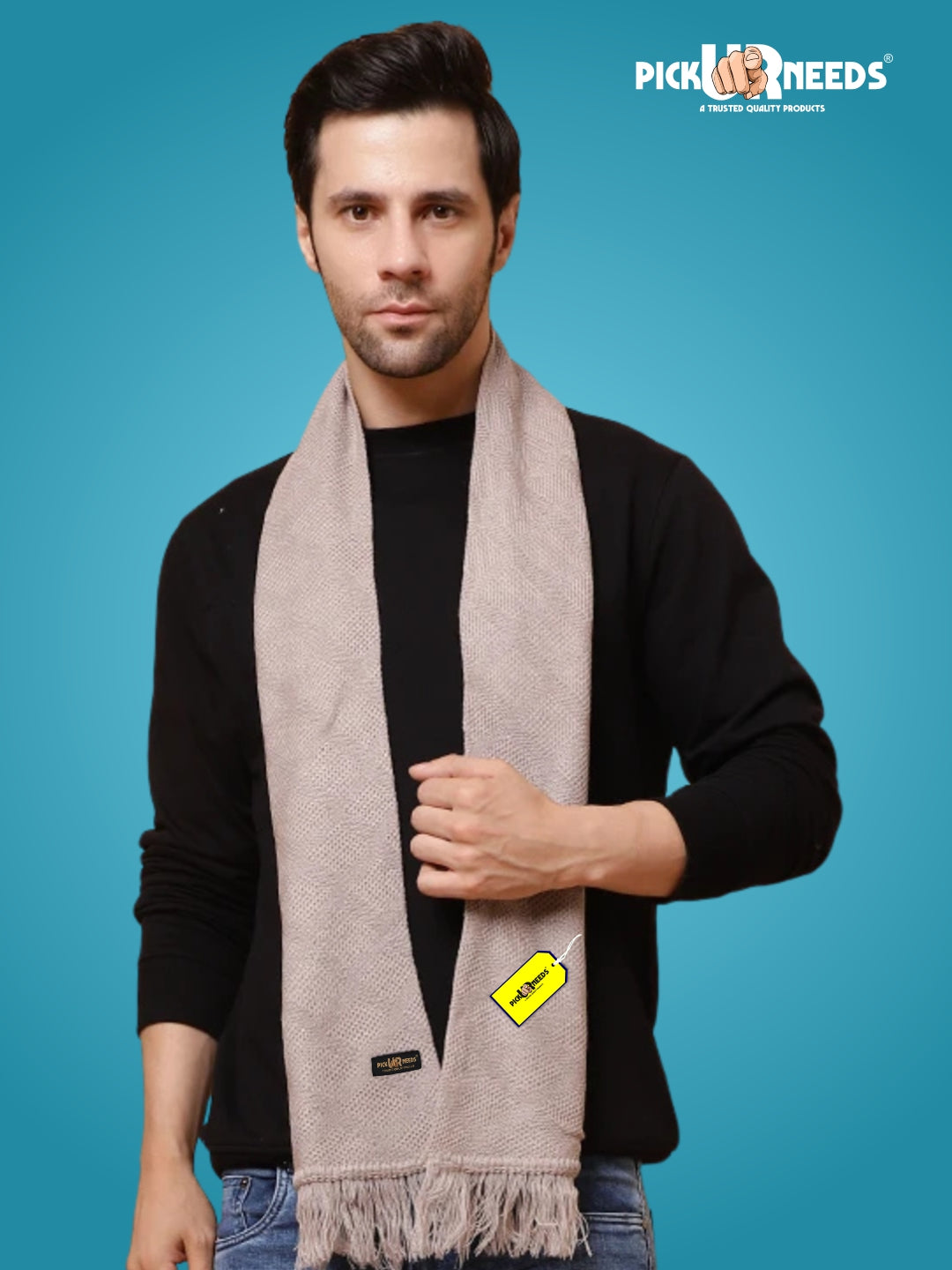 Pick Ur Needs Premium Soft, Warm & Breathable Wool Blend Winter Scarf for Men Fashionable Elegant Muffler