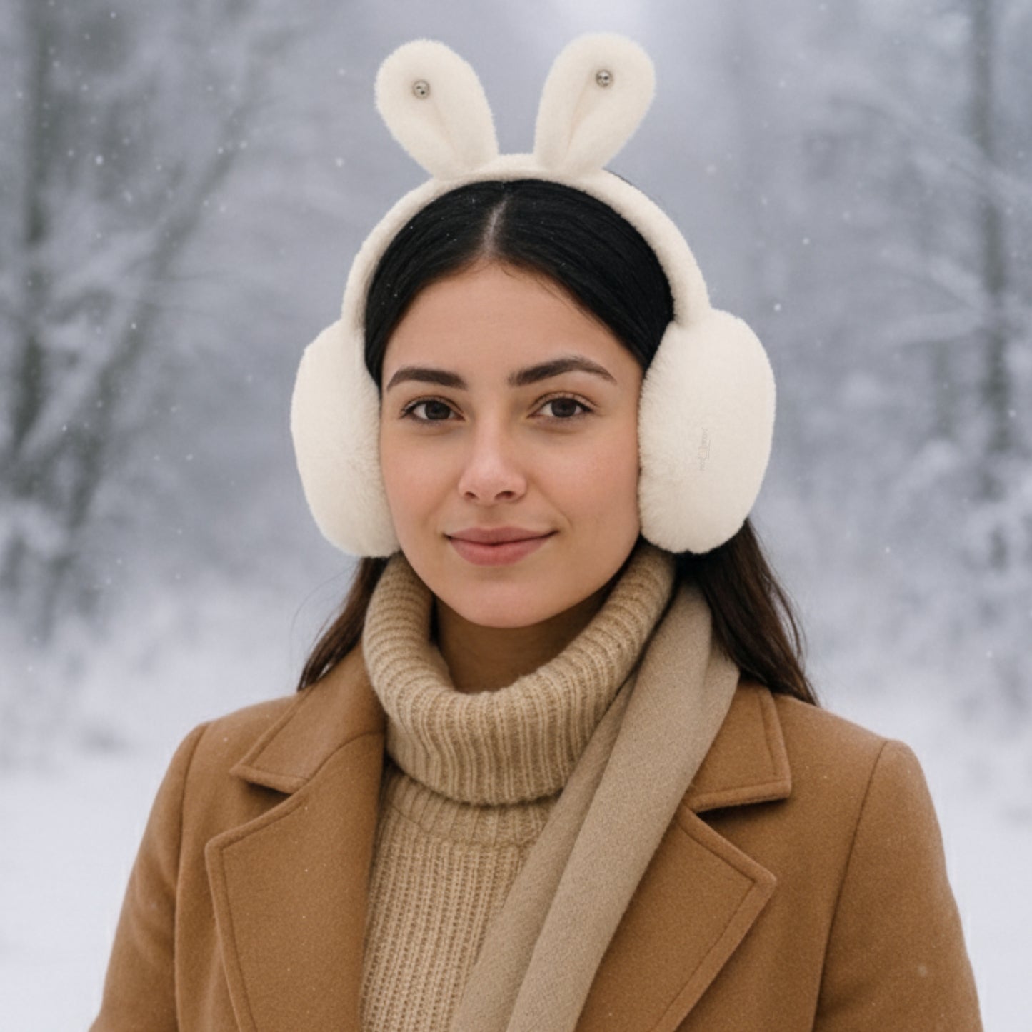 Pick Ur Needs Plush Earmuffs for Women & Girls with Stone Detail – Foldable Ultra-Soft Ear Warmers, Lightweight Winter Ear Muffs, Warm & Comfortable Cold Weather Accessory
