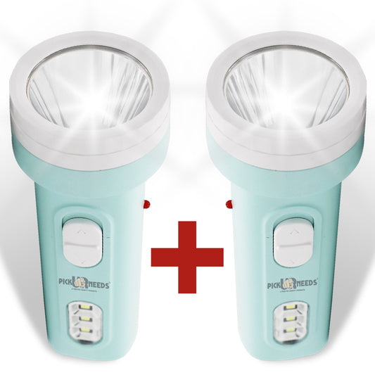 Pick Ur Needs 2 In 1 Rechargeable 25W Mini Torch/Emergency Search Light Pack of 2 4 hrs Torch Emergency Light