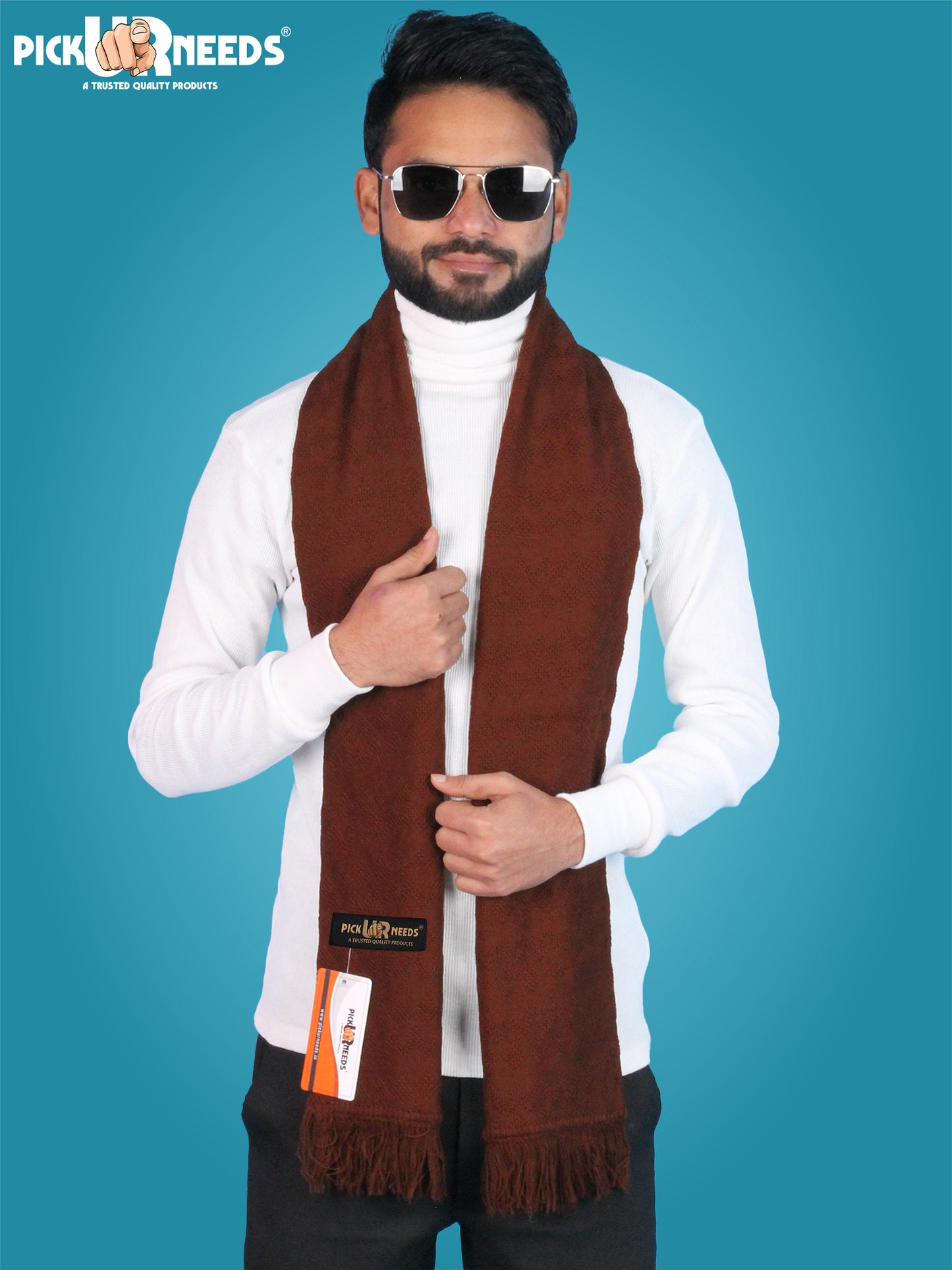 Pick Ur Needs Men’s Signature Winter Muffler Ultra-Soft Textured Scarf for Cold Weather Elegant Daily & Office Wear Muffler for Men
