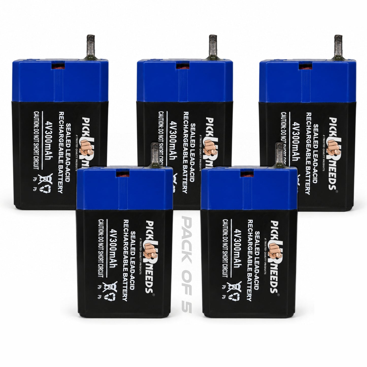 Pick Ur Needs Compact 4V 300mAh Sealed Lead Acid Battery for Long-Lasting Backup Power (2, 300, Milliamp Hours)