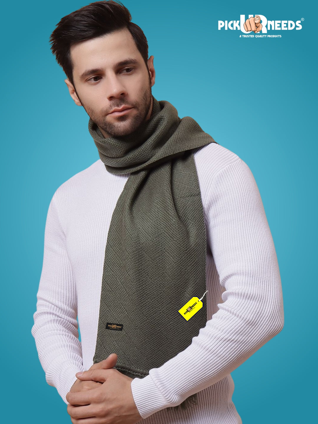 Pick Ur Needs Premium Soft, Warm & Breathable Wool Blend Winter Scarf for Men Fashionable Elegant Muffler