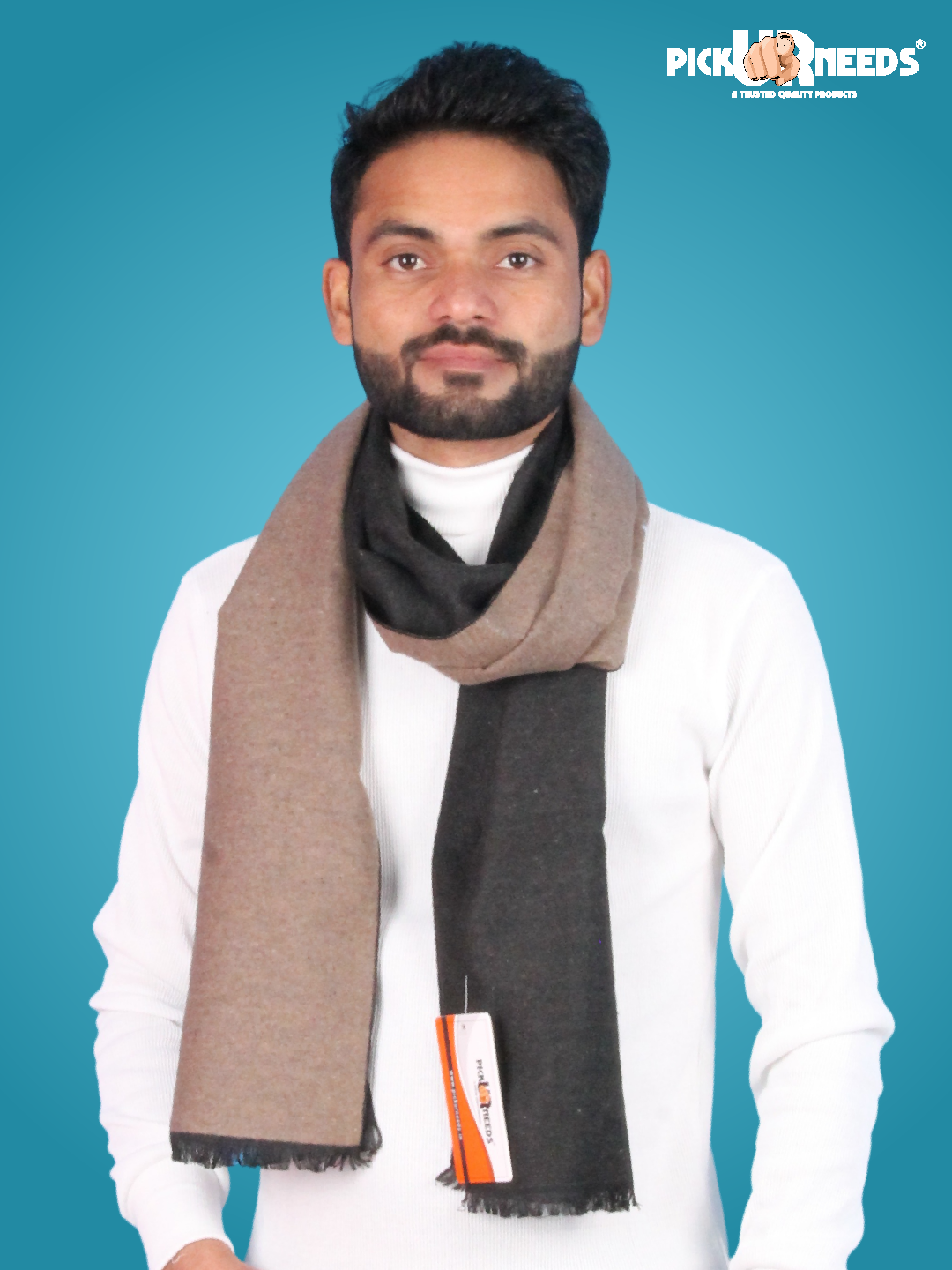 Pick Ur Needs Reversible Winter Muffler for Men Dual-Color Soft Woolen Scarf Warm, Stylish & Lightweight Muffler for Casual, Office & Outdoor Wear
