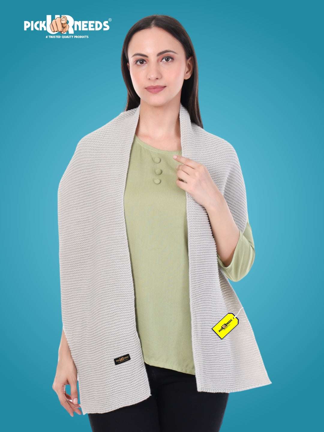 Pick Ur Needs Premium Knitted Winter Shawl/Stole for Women | Soft & Warm Woolen Wrap | Multipurpose Muffler,Shrug & Scarf