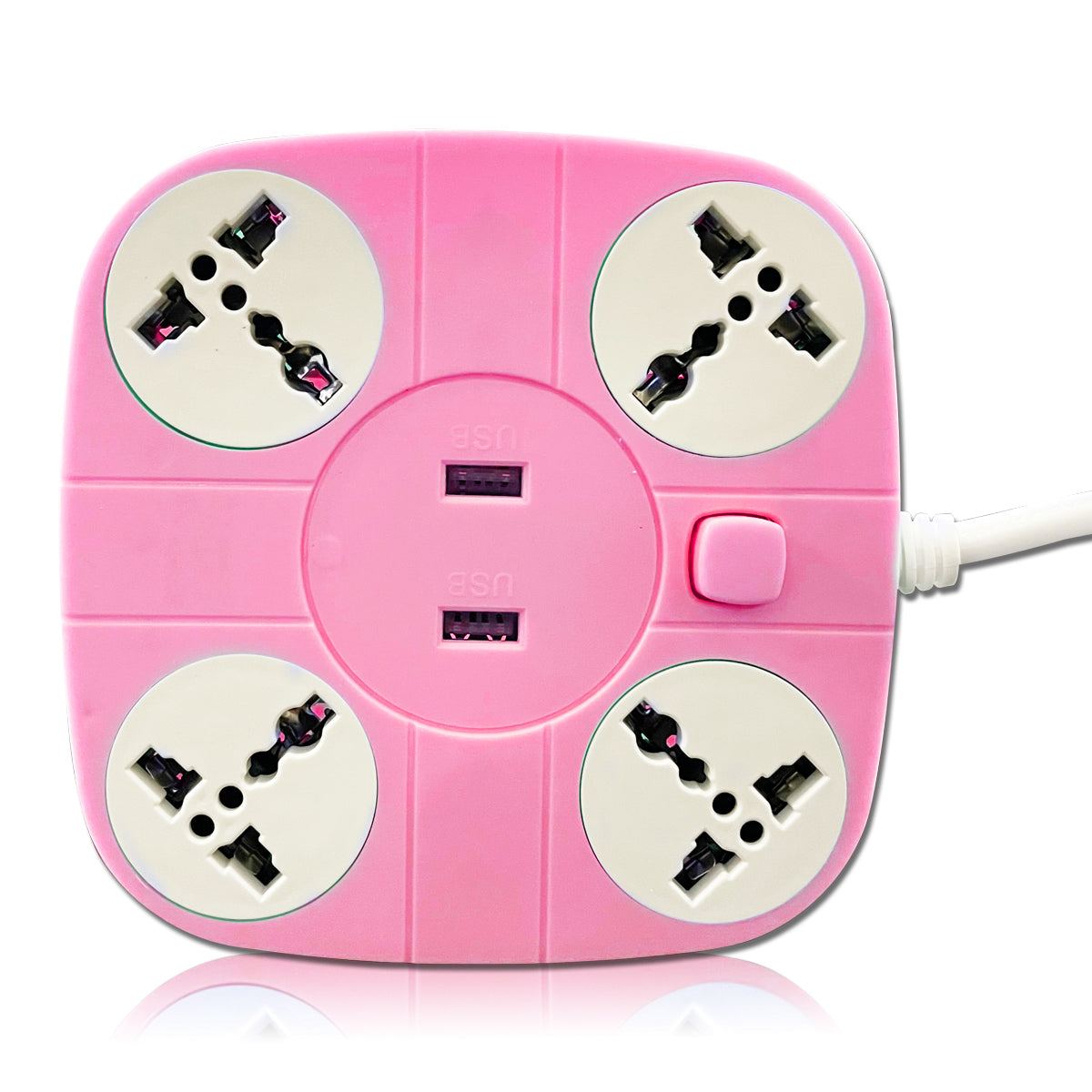 Pick Ur NeedsExtension Cord with 2 USB Charging Ports and 4 Socket - 10 AMP Heavy Duty for Multiple Devices Smartphone Tablet La