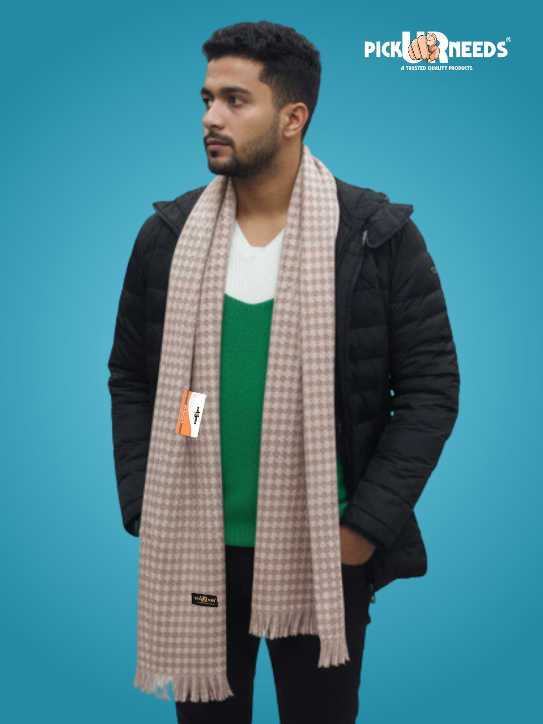 Pick Ur Needs Soft, Warm & Breathable Premium Wool Blend Winter Scarf for Men Fashionable Elegant Muffler