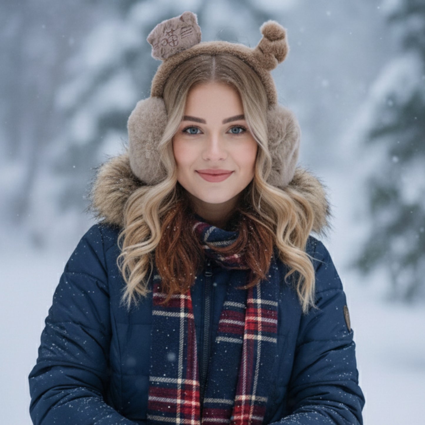 Pick Ur Needs Cute Cat Ear Muffs for Women & Kids – Foldable Ultra-Soft Winter Earmuffs, Lightweight Plush Ear Warmers