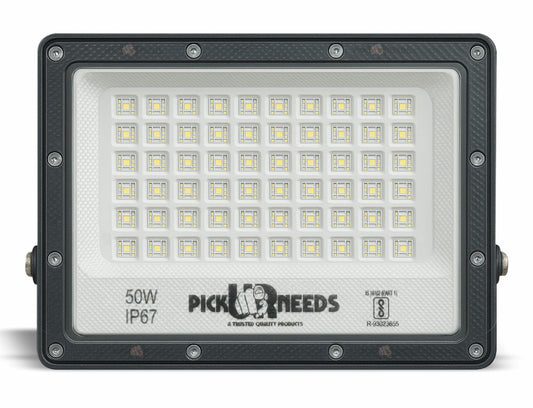 Pick Ur Needs 50W Lens Flood Light With Extension Bracket 60 Bright SMD Light IP67 Waterproof 0 hrs Flood Lamp Emergency Light  (White)