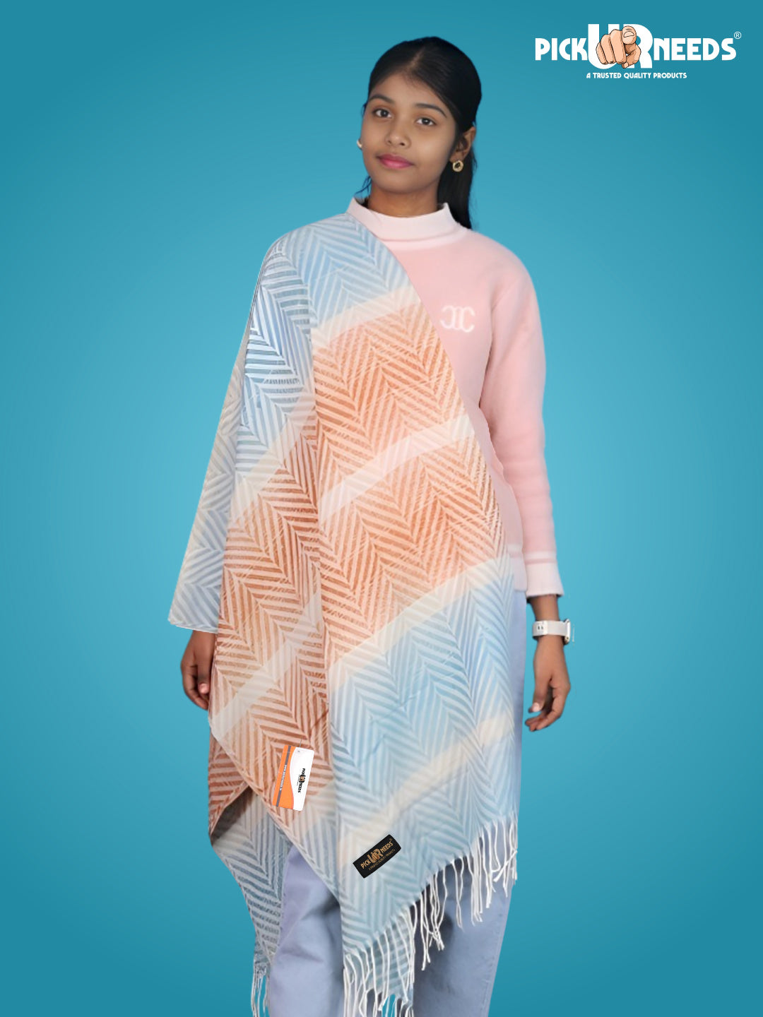 Pick Ur Needs Women's Designer Shawl Cozy Winter Wrap Soft Lightweight Shawl for Office & Travel