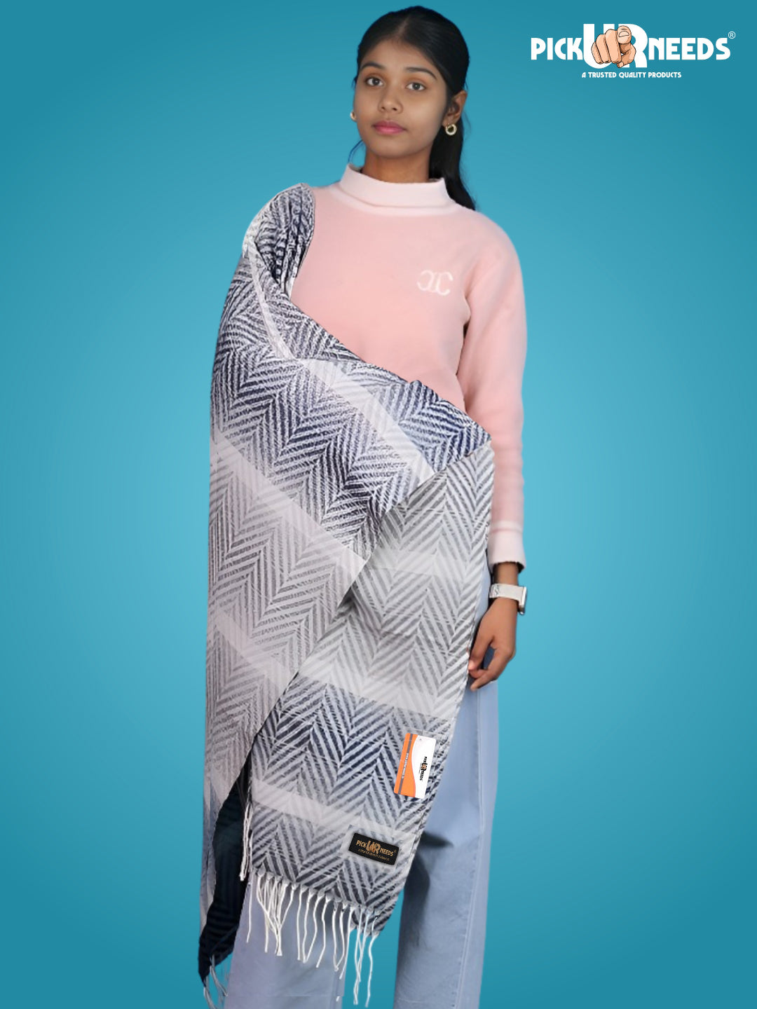 Pick Ur Needs Women's Designer Shawl Cozy Winter Wrap Soft Lightweight Shawl for Office & Travel