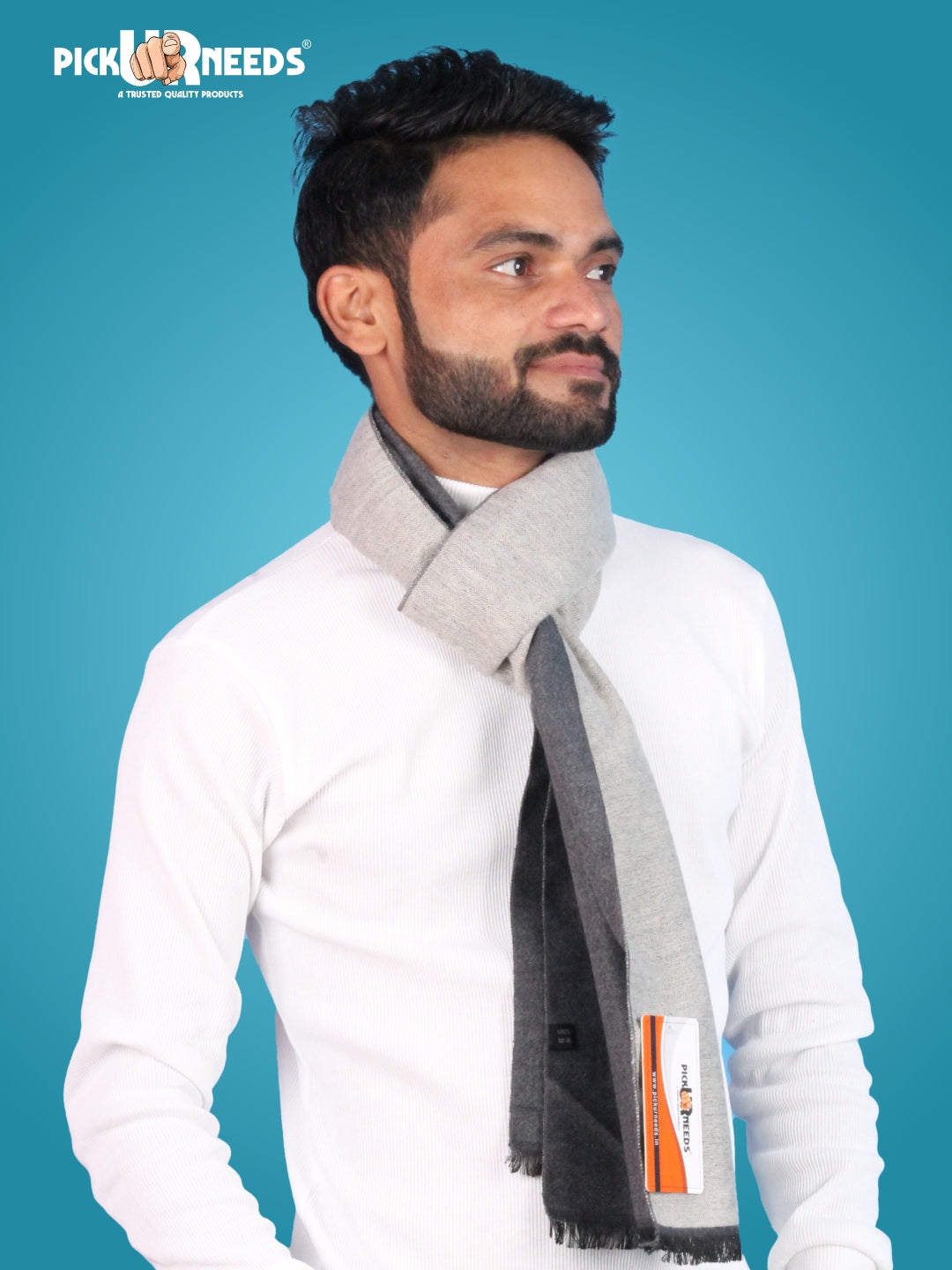 Pick Ur Needs Reversible Winter Muffler for Men Dual-Color Soft Woolen Scarf Warm, Stylish & Lightweight Muffler for Casual, Office & Outdoor Wear